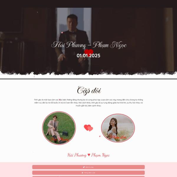Theme WordPress thiệp cưới có chức năng lưu bút