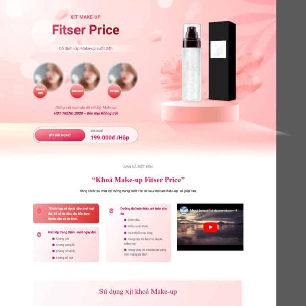 Theme WordPress lading pape khóa học trang điểm