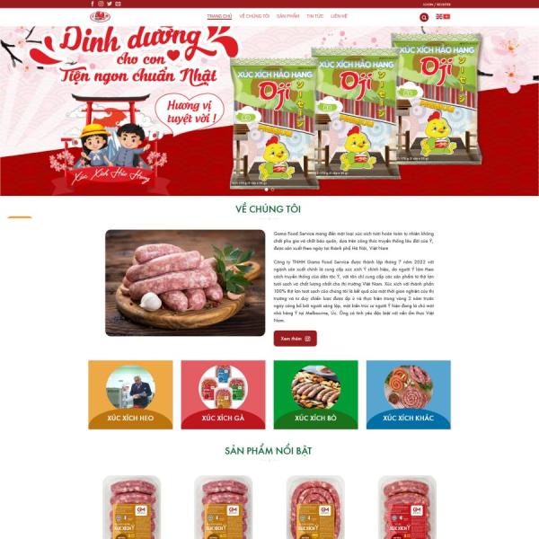 Theme WordPress công ty thực phẩm xúc xích