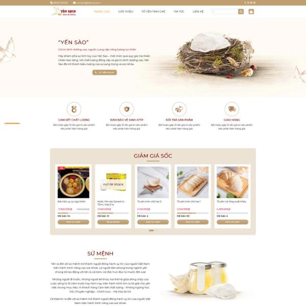 Theme WordPress bán yến xào 4